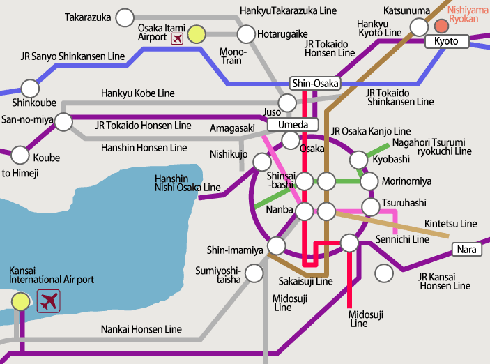 Mappa di Kansai